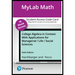 MyLab Math with Pearson eText Access Code (18 Weeks) for College Algebra in Context with Applications for the Managerial, Life, and Social Sciences