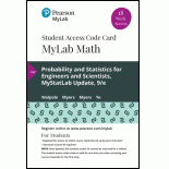 MyLab Statistics with Pearson eText Access Code (18 Weeks) for Probability & Statistics for Engineers & Scientists, Updated Edition