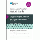 MyLab Math with Pearson eText (up to 18-weeks) Access Code for Calculus for Business, Economics, Life Sciences, and Social Sciences, Brief Version with Integrated Review