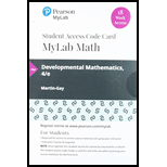 MyLab Math with Pearson eText Access Code (18 Weeks) for Developmental Mathematics