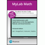 Finite Mathematics with Applications In the Management, Natural, and Social Sciences -- MyLab Math with Pearson eText Access Code