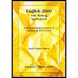 English 2600 with Writing Applications: A Programmed Course in Grammar and Usage