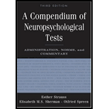 Compendium of Neuropsychological Tests: Administration, Norms, and Commentary