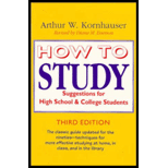 How to Study : Suggestions for High-School and College Students