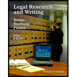Legal Research and Writing : Some Starting Points