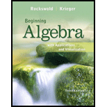 Beginning Algebra with Applications and Visualization