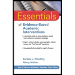 Essentials of Evidence-Based Academic Interventions