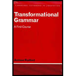 Transformational Grammar: A First Course