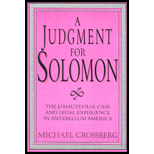 Judgment For Solomon : The d'Hauteville Case and Legal Experience in AnteBellum America