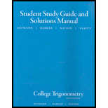College Trigonometry - Student Study Guide