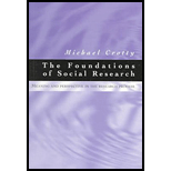 Foundations of Social Research: Meaning and Perspective in the Research Process