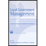 Local Government Management : Current Issues and Best Practices