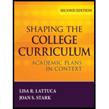 Shaping the College Curriculum: Academic Plans in Context (Hardback)