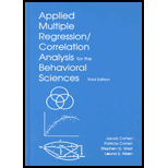 Applied Multiple Regression/ Correlation Analysis for the Behavioral Sciences