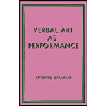 Verbal Art As Performance