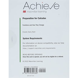 Preparation for Calculus: Functions and How They Change - Achieve (1-Term Access)