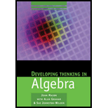Developing Thinking in Algebra