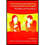 Interviewing And Couseling in Communicative Disorders