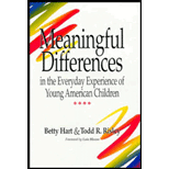 Meaningful Differences in the Everyday Experience of Young American Children (Hardback)