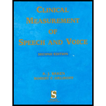 Clinical Measurement of Speech and Voice