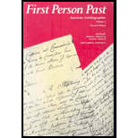 First Person Past: American Autobiographies, Volume 1 (Paperback)