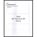 2003 AP Calculus BC Exam (1 Copy)