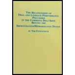 Relationship of Oral and Literate Performance Processes in the Commedia Dell'Arte : Beyond the Improvisation/Memorization Divide