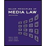 Major Principles of Media Law, 2019 Edition