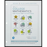 College Mathematics for Trades and Technologies - With Access (Looseleaf)