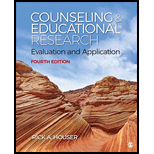 Counseling and Educational Research: Evaluation and Application